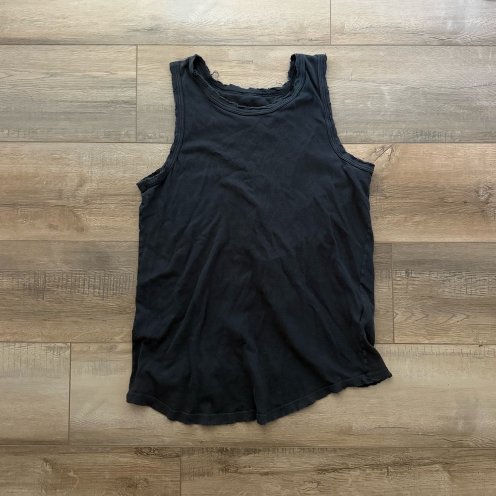 Current/elliot distressed open back muscle tank